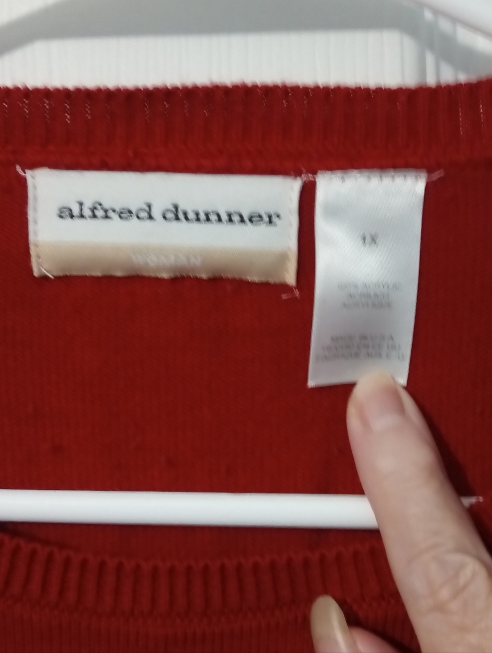 Alfred Dunner Red Multi-Stripe 2Fer Sweater - Picture 3 of 5